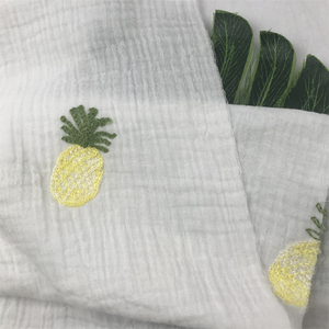 Nuevo diseño, camisón de encaje de piña de algodón 100% blanco puro, tela tejida de gasa de doble capa Clase A, nuevo diseño, encaje blanco puro - Product Image 3