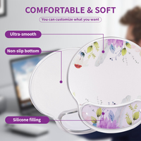 Tapis de souris de jeu personnalisé OEM/ODM en silicone transparent avec repose-poignet, motif dessin animé, couleur personnalisée, base antidérapante, en stock