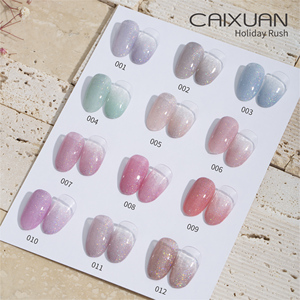 Caixuan ขายส่งเจลโปแลนด์2020ใหม่วันหยุด <span class=keywords><strong>Rush</strong></span> ชุด12สีนีออน Glitter เจลสี - Product Image 6