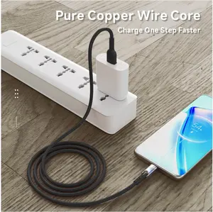 Hotriple A9M kabel Data lampu LED biru transparan, garis tanggal pengisian daya cepat ponsel Android V8 USB mikro PVC 1M