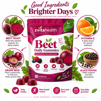 Gummies de Betterave à Marque Blanche avec CoQ10, Pépins de Raisin, Stimulant d'Oxyde Nitrique, Beauté & Énergie, Amélioration de la Circulation Sanguine, Supplément Végétalien OEM
