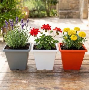 Maceta Moderna Cuadrada de Plástico, de Gran Capacidad, para Plantas, Flores, Interior, Exterior, Jardín, Balcón, Decorativa - Product Image 3