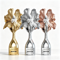 Trophée en métal et cristal haut de gamme, design féerique, finition anodisée, pour récompenses d'entreprise, de sport et de reconnaissance professionnelle