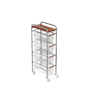 Vintage Style Kitchen Trolley 5 Layers Large Capacity Multi-purpose Storage Rack For Fridge Side Organization - Product Image 5