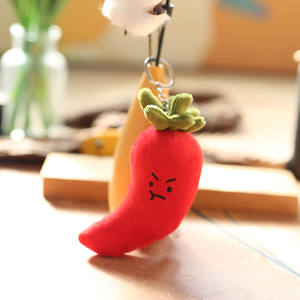 Популярный милый и очаровательный плюшевый брелок-подвеска в виде овощей: лук-порей, перец чили, имбирь, кукла-брелок для сумки - Product Image 4