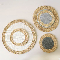 Haute qualité Boho frange décor à la maison ronde à la main en osier grande Table en macramé sous-verre rond napperons