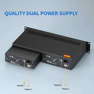 Convertisseur de média fibre optique 2U 14 emplacements, châssis de montage en rack 19 pouces, alimentation simple/double AC 220V DC 48V FC/SC - Product Image 4