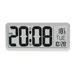 Reloj de pared digital inteligente con pantalla LCD grande, color plateado, funciona con pilas - Product Image 4