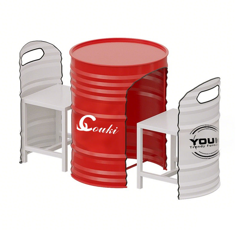 One table and two chairs