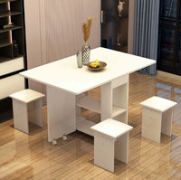 Table à manger pliante moderne en bois massif, mobile, extensible, rectangulaire, simple, petite table multifonctionnelle pour appartement