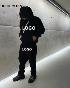 Custom Streetwear 400Gsm Pullover Hoodie Men <strong>Tracksuits</strong> High Quality <strong>100</strong>% Cotton Two Piece Sweatpants And Hoodie Set Men - Product Image 3