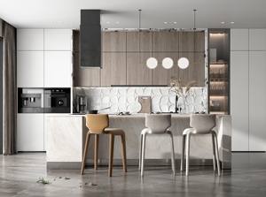 Armoires de cuisine de luxe avec conception personnalisée gratuite, évier haut de gamme et plan de travail en marbre, prix direct usine - Product Image 3