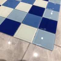 Tuiles de mosaïque en verre iridescent de 4 mm, tuiles de mosaïque pour piscine, tuiles de sol pour piscine