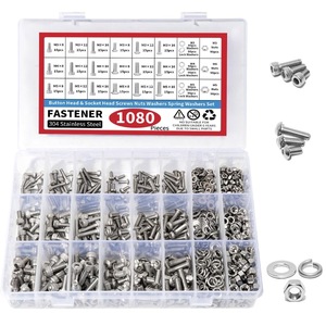 Juego de tornillos, tuercas y arandelas de acero inoxidable M3 M4 M5, 1080 piezas, métrico DIN 912 Grado A, para equipo deportivo - Product Image 1