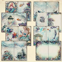JAI IMAN 16 feuilles de papier décoratif de grande taille sur le thème du monde des sirènes pour le scrapbooking