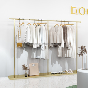 Porte-vêtements Porte-vêtements Boutique Or Vêtements Suspendus Mur Tuyau Vêtements Présentoir Étagère pour Magasin de Vêtements - Product Image 6
