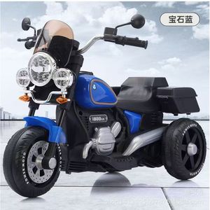 Children Electric Motorcycle Battery Powered Rechargeable Remote Control Dual Drive Toy For Kids 2-4 Years Blue - Product Image 1