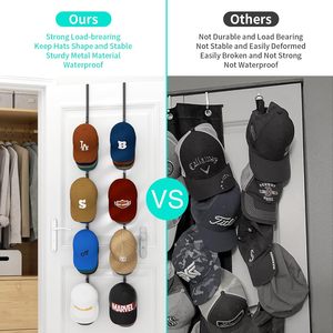 Over <b>Door</b> Baseball Cap <b>Rack</b> 4 Layers Black Hook Type <b>Storage</b> Organizer For Hats And Clothing - Product Image 4