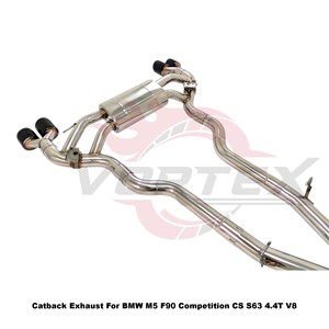 ระบบท่อไอเสียแบบวาล์ว Vortex SS304 Catback สำหรับ BMW M5 F90 Competition CS S63 4.4T V8 ปี 2018-2023 ชุดระบบปรับแต่งแบบติดตั้งได้โดยตรง - Product Image 2