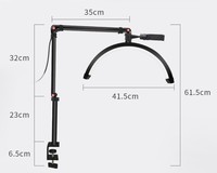 Lampe à cils en demi-lune de 16 pouces avec clip pour téléphone pour extension de cils maquillage beauté lampe photographique