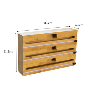 กล่องใส่ของแล็กเกอร์สี่เหลี่ยมผืนผ้าไม้ไผ่พร้อมตัวจ่ายแบบ<span class=keywords><strong>3</strong></span>-in-1และฟังก์ชันห่อยืดแบบ<span class=keywords><strong>2</strong></span>-in-1 - Product Image 1