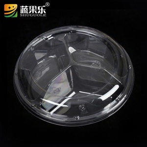 Bát Đựng Salad Bằng Nhựa Tạo Hình Chân Không Có Ngăn Chia, Hộp Đựng Salad Mang Về Trong Suốt Hình Tròn Với 3 Com - Product Image 1