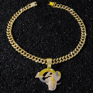 2026 New Hiphop Personalized <b>Style</b> Gold Silver Plated Ram <b>Head</b> Pendant Necklace Cool Punk Trendy Mens Necklace Wholesale Jewelry - Product Image 2