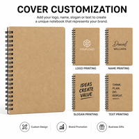 Carnet ligné A5 en papier kraft avec reliure spirale, impression de logo personnalisée, 60 feuilles – Fournitures cadeaux pour entreprises, étudiants et écoles