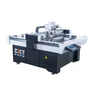ZXT Cardboard Corrugated Paper Carton Boxes Making CNC Vibration Advertising KT Board Cutting Machine With Creasing Tool