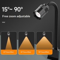 Foco LED para Acuario Mini de Tres Colores Cambiantes, 3W, con Enfoque y Atenuación, Material PC, Lámpara para Paisajismo Sudamericano