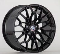 Jantes en alliage d'aluminium forgées sur mesure, finition semi-brillante noire, multi-rayons, 8.0J 35mm ET 6061-T6, 18-22 pouces, 5x112/5x120