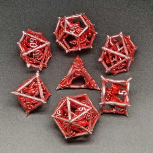 Ensemble de dés polyédriques carrés creux en métal personnalisés de 16 mm avec design <span class=keywords><strong>squelette</strong></span> sur mesure pour le jeu de table Dungeons and Dragons - Product Image 6