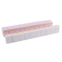 4-laags opvouwbare luxe Amerikaanse Mahjong set met acryl rekken, lavendel paarse pastel tegels voor moderne poker en sociale spelletjesavonden