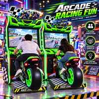 Nouveau simulateur de course moto à monnayeur, machine d'arcade avec écran vidéo pour centre de jeux, simulateur de moto d'arcade