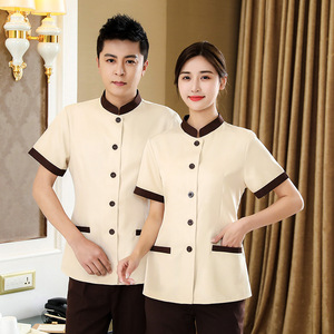 Hotel Uniforms Short Sleeve Cotton Unisex For Property Management Housekeeping Cleaning Staff - Product Image 4