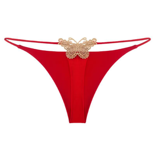 Women's Bow Embellished Waist Low-Rise <b>Thong</b> Panty Sexy Thin Strap T-back G-<b>string</b> Underwear Breathable Soft Lingerie Daily - Product Image 4