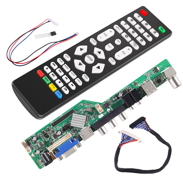 Universal Scaler Kit 3663 TV Controller Driver Board Digital Signal DVB-C DVB-T DVB-T Universal LCD UPGRADE 3463A with LVDS