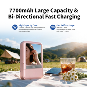 พาวเวอร์แบงค์ 7700mAh พร้อมแท่นชาร์จหูฟังไร้สาย, แท่นชาร์จแม่เหล็กไร้สายพร้อมแท่นชาร์จนาฬิกาและขาตั้ง - Product Image 2