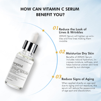 Marque privée Anti-âge Hydratant Éclaircissant Visage Bio Sérum 20% Vitamine C Sérum Acide Hyaluronique