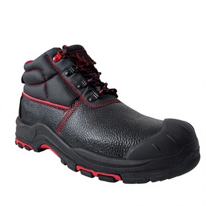 DSF53 <b>Black</b> Leather <b>Work</b> Safety <b>Boots</b> with Anti puncture sole Safety Footwear All Seasons Protection - Product Image 1