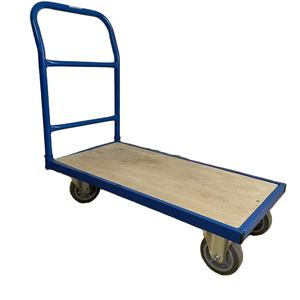 अनुकूलन योग्य 300 किलोग्राम भारी शुल्क कार्बन स्टील ट्रॉली गाड़ी चार पहिया ठोस धातु हैंडकार्ट खरीदारी के लिए मंच के साथ - Product Image 1