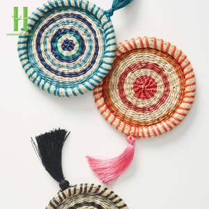 New Products Coaster Bamboo Woven Bohemian Eco-Friendly for Dining Table Decor <b>Placemats</b> OEM Rustic Handmade Best Price - Product Image 1