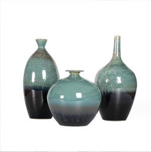 Venta al por mayor de jarrón de cerámica de lujo Chinoiserie jarrón gradiente rampa jarrón de cerámica - Product Image 1