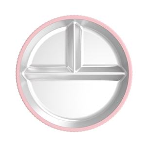 Assiettes pour tout-petits en acier inoxydable 304, <span class=keywords><strong>vaisselle</strong></span> en silicone, base à ventouse antidérapante, résistante à <span class=keywords><strong>la</strong></span> chaleur, plateau de sevrage divisé pour enfants - Product Image 4