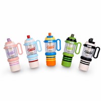 1000ML Umweltfreundliche Moderne Vakuum-Thermosflasche Lebensmittelechter 316L Edelstahl Becher mit Strohhalm und Griff