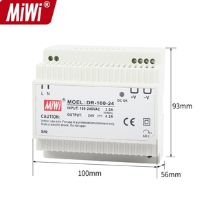 Miwi DR-100-12 vỏ nhựa 115VAC 230VAC để DC 12V 7.5A 100W cung cấp điện - Product Image 6
