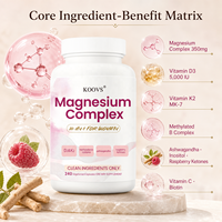 Capsules de magnésium ACORN Private Label, soutien immunitaire et musculaire, complément de magnésium avec taurine pour femmes