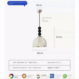 Lámpara colgante de tela nórdica moderna minimalista dormitorio comedor sala de estar decoración lámpara y Hotel colgante luces creativas - Product Image 4