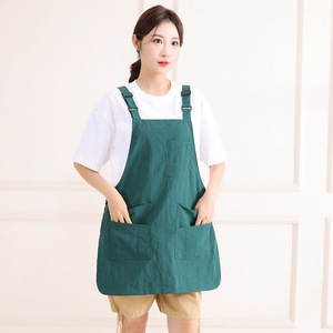 Logo personalizzato di alta qualità per adulti regolabile moda Cross donna uomo artista parrucchiere Barista negozio di caffè bavaglini durevole - Product Image 3