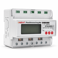 Compteur d'énergie triphasé bidirectionnel sur rail DIN, écran LCD, compteur de puissance kWh, 3x220/380V, actif et réactif, RS485 Modbus, classe 1.0, 100A